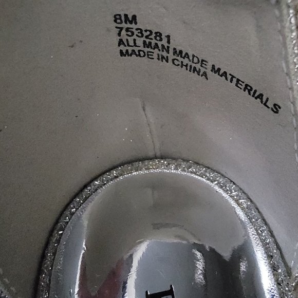 Glamorous Pierre Dumas Silver Ankle Strap Shimmer Pumps - Picture 4 of 6